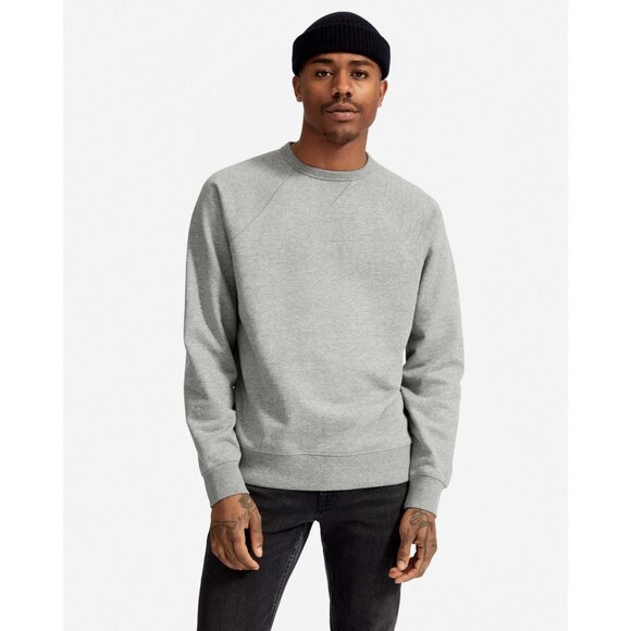 Everlane Unisex French Terry Crewneck Sweatshirt Raglan Sleeve Heather Gray XXS - Picture 1 of 9